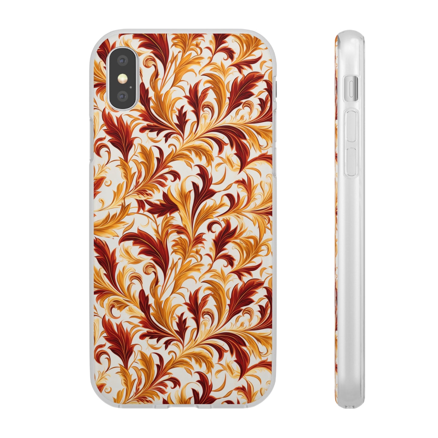 Swirling Autumn: Vortexes of Fall Foliage in Gold and Bronze - Flexible Phone Case