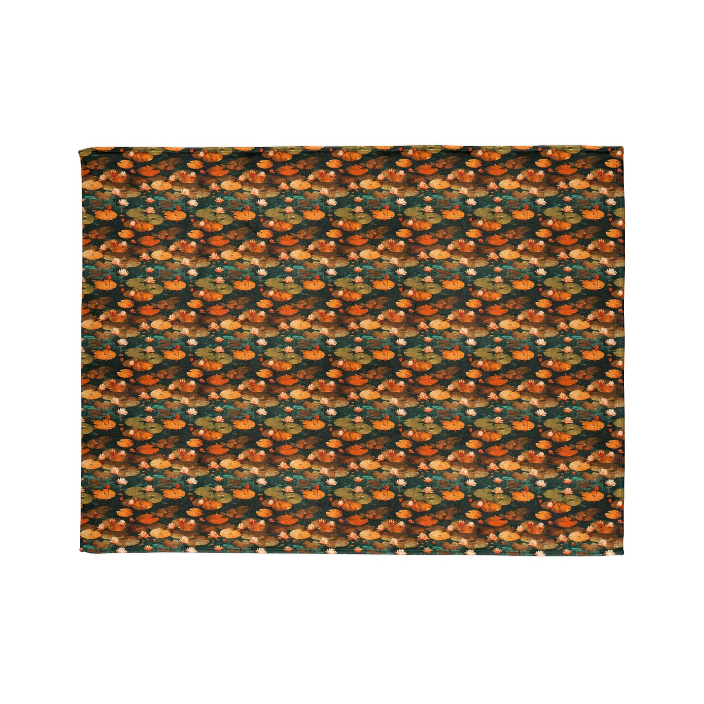 Orange Lotus Whisper: Autumn on the Water - The Ideal Throw for Sofas