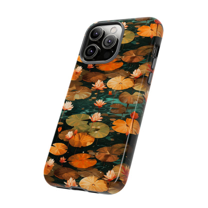 Orange Lotus Whisper: Autumn on the Water - Tough Phone Case