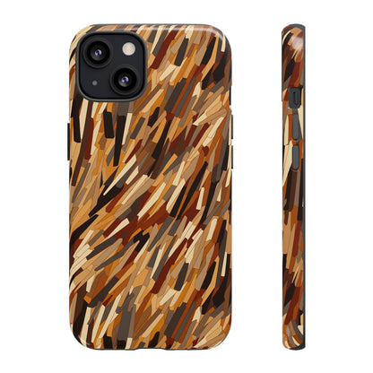 Fragmented Forest: Autumn's Abstract Palette Tough Phone Case