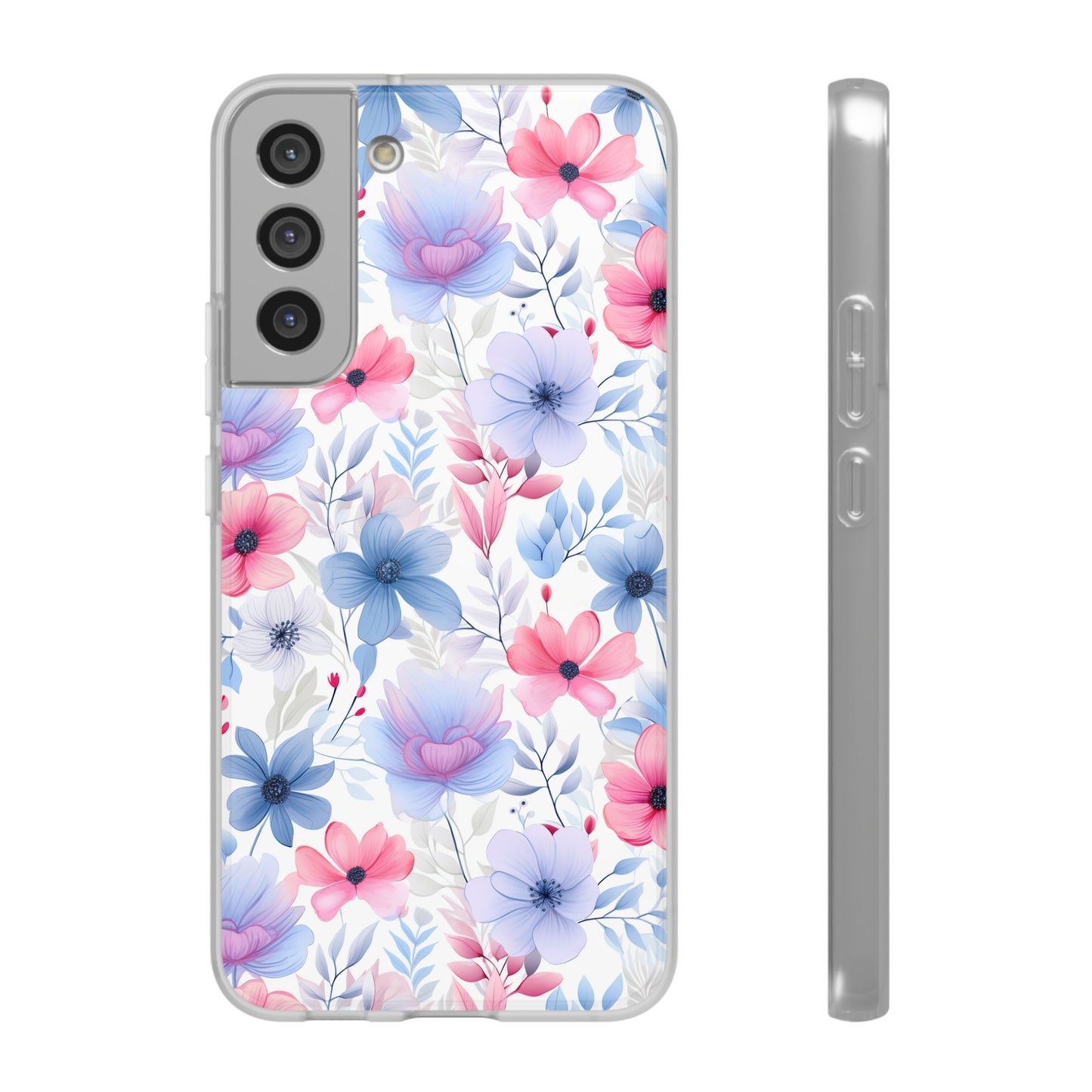 Floral Whispers - Soft Hues of Violets, Pinks, and Blues - Flexi Phone Case Phone Case Pattern Symphony   