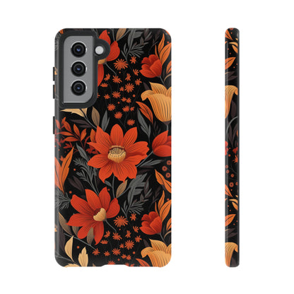 Autumn Blossom Noir: A Dark Floral Canvas Tough Case