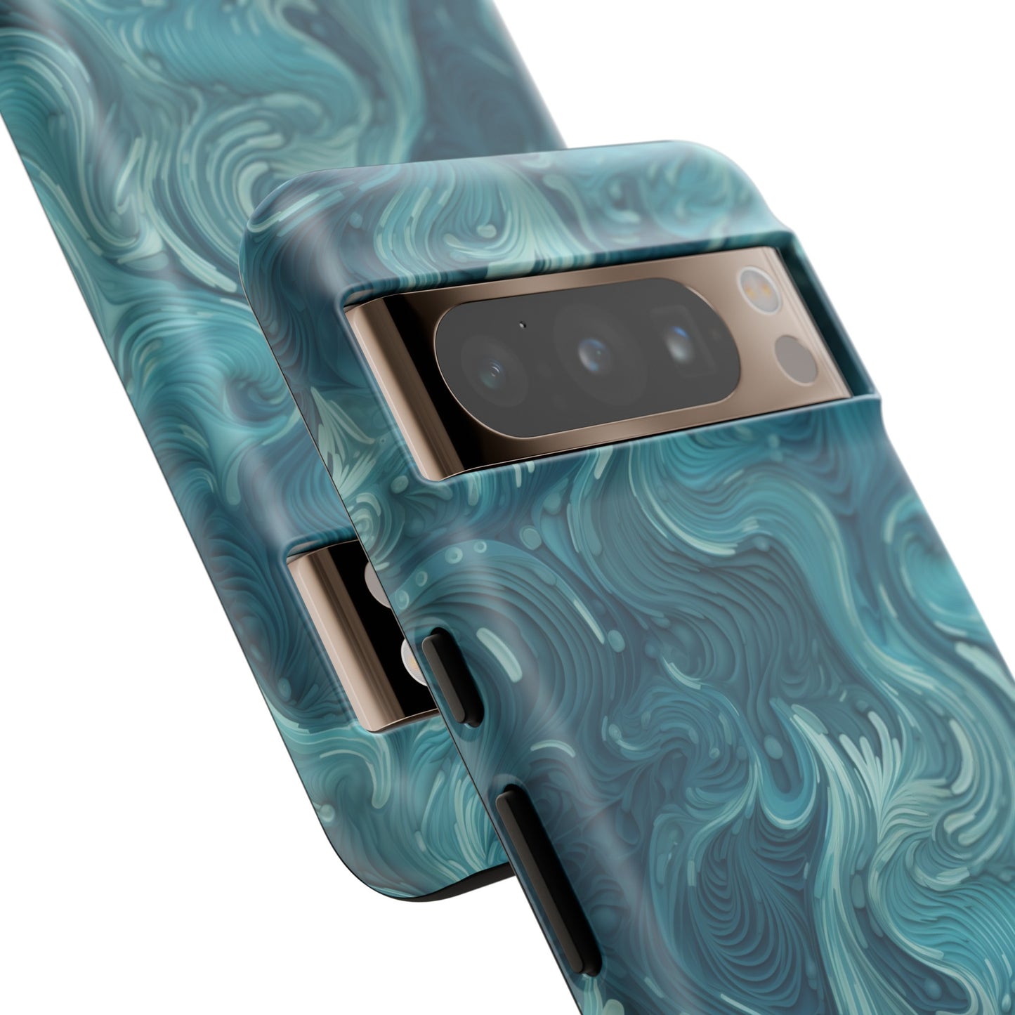 Azure Depths: Layered Blue Topographic Design Tough Phone Case