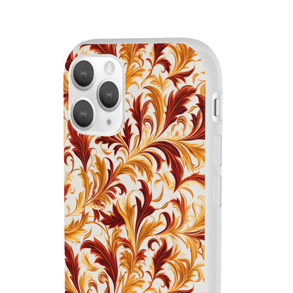 Swirling Autumn: Vortexes of Fall Foliage in Gold and Bronze - Flexible Phone Case