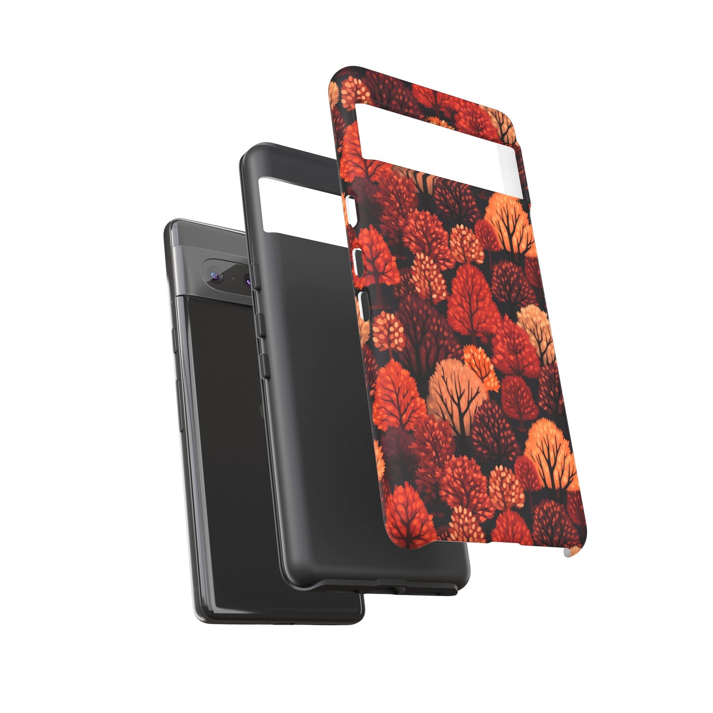 Crimson Forest: Autumn Trees in Vibrant Detail - Tough Phone Case