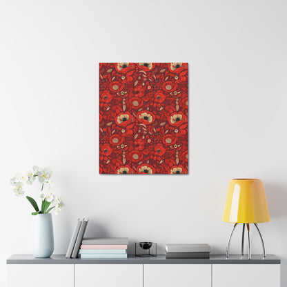 Radiant Spring Blossoms - Vibrant Red Floral Design - Wall Art Canvas