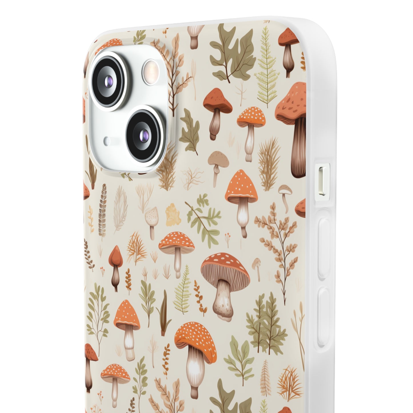 Mushroom Haven - Autumnal Tones Botanical illustration - Flexible Phone Case