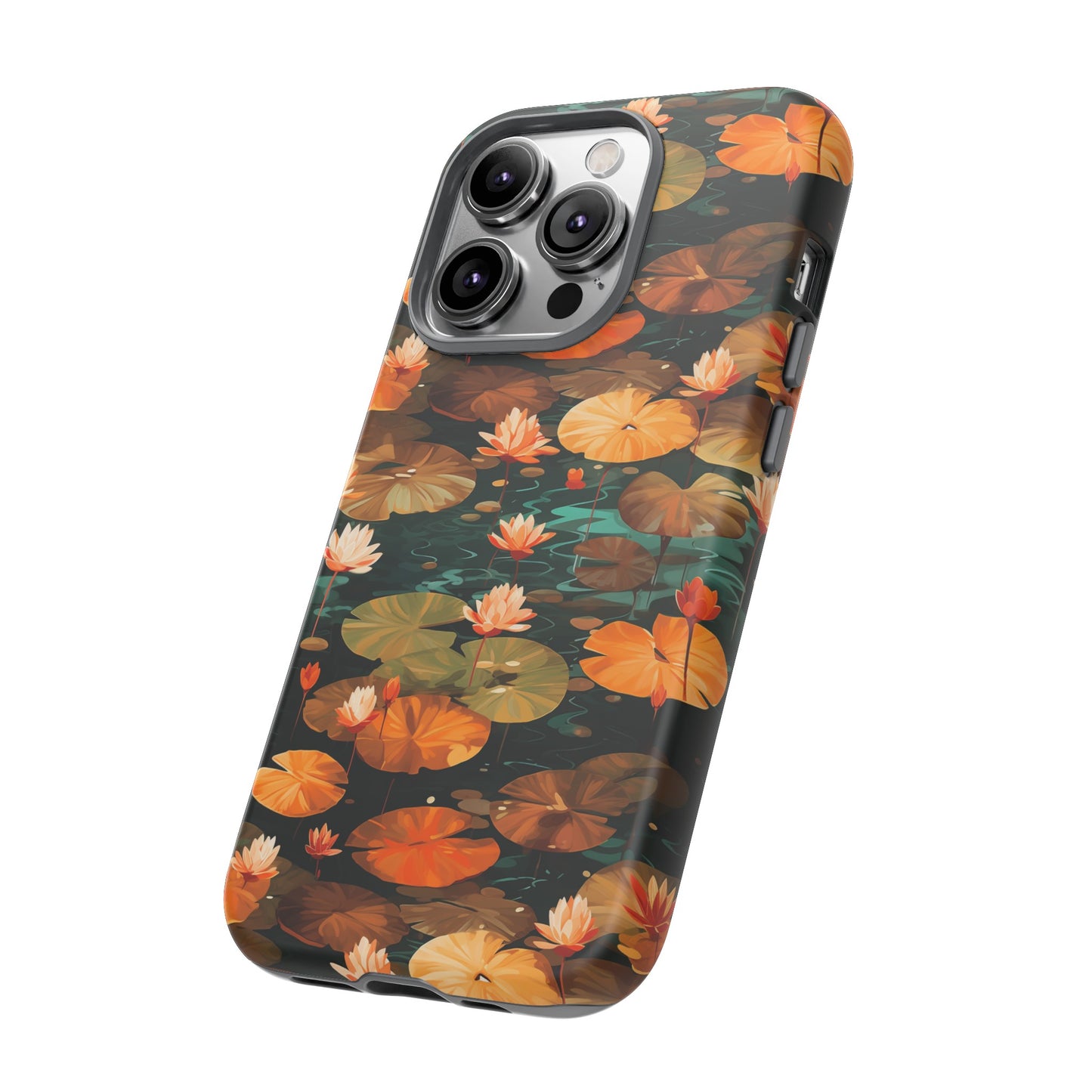 Orange Lotus Whisper: Autumn on the Water - Tough Phone Case