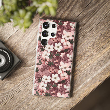 Sparse Dogwood Blossom Phone Case - Elegant Floral Design for Your Smartphone - Flexi Cases Phone Case Pattern Symphony   