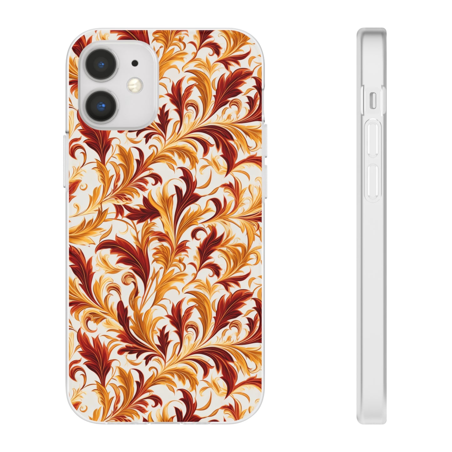 Swirling Autumn: Vortexes of Fall Foliage in Gold and Bronze - Flexible Phone Case