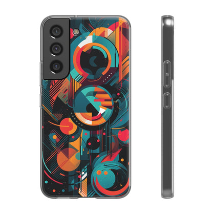 Vibrant Geometric Fusion Phone Case - Bold Squares & Circles Design - Flexi Cases Phone Case Pattern Symphony   