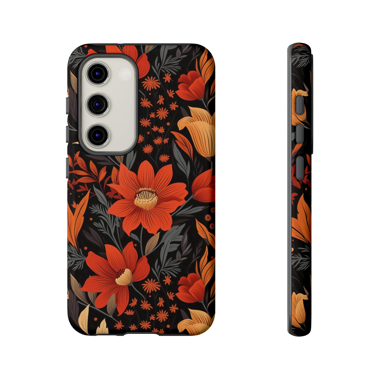 Autumn Blossom Noir: A Dark Floral Canvas Tough Case