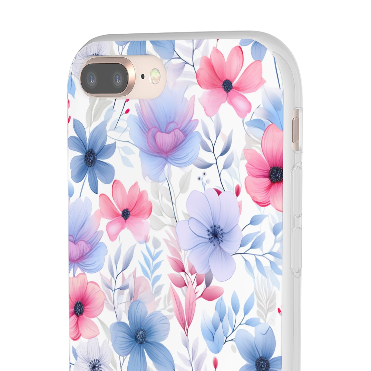 Floral Whispers - Soft Hues of Violets, Pinks, and Blues - Flexi Phone Case Phone Case Pattern Symphony   