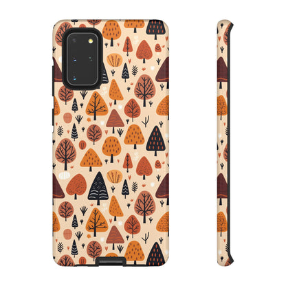 Terracotta Tree Tapestry: A Playful Autumn Mosaic - Tough Phone Case