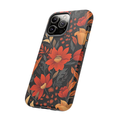 Autumn Blossom Noir: A Dark Floral Canvas Tough Case