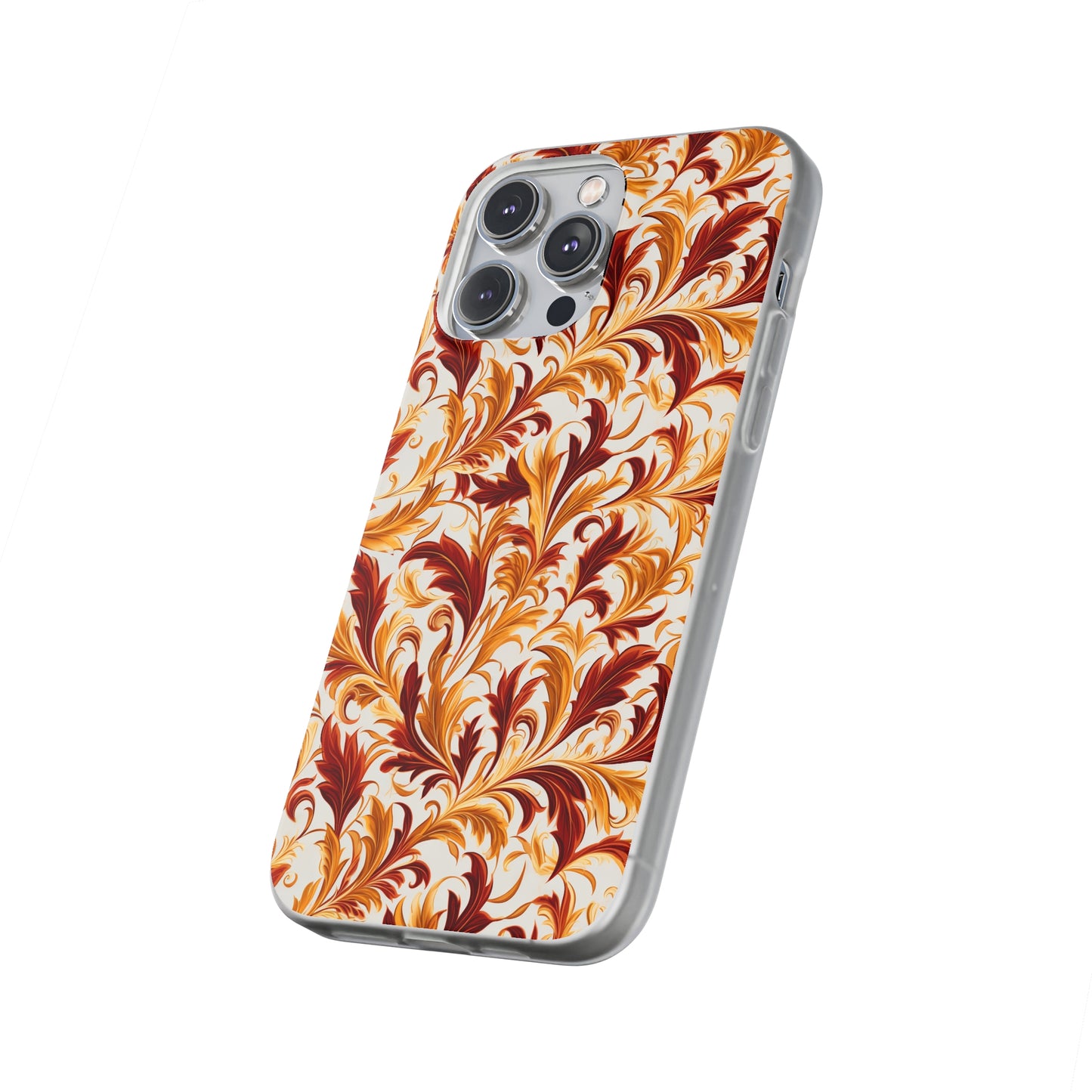 Swirling Autumn: Vortexes of Fall Foliage in Gold and Bronze - Flexible Phone Case