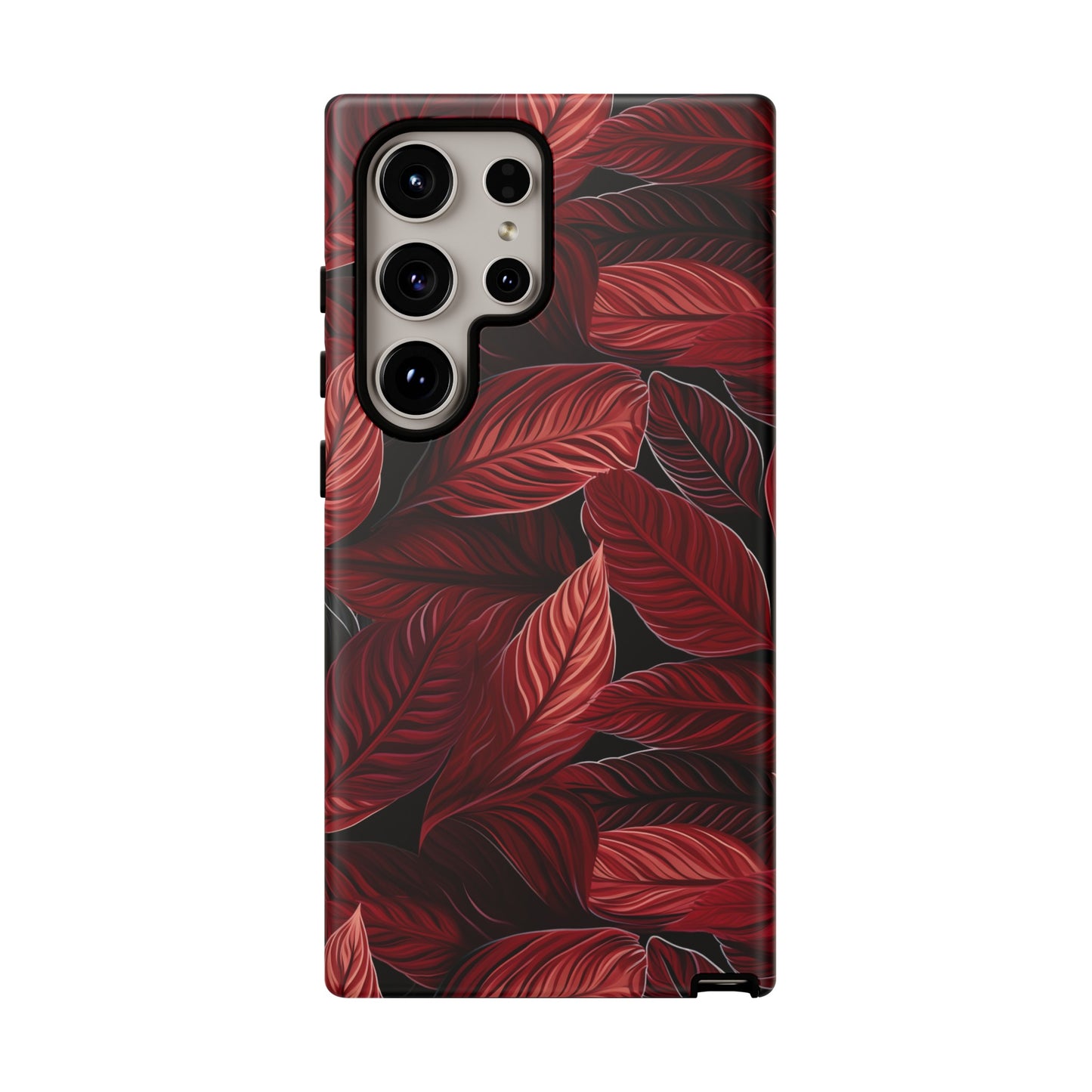 Scarlet Whispers: Lush Autumn Colours in Botanical Bliss - Tough Phone Case