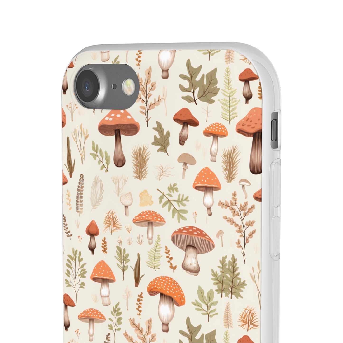 Mushroom Haven - Autumnal Tones Botanical illustration - Flexible Phone Case