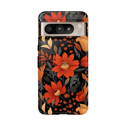 Autumn Blossom Noir: A Dark Floral Canvas Tough Case