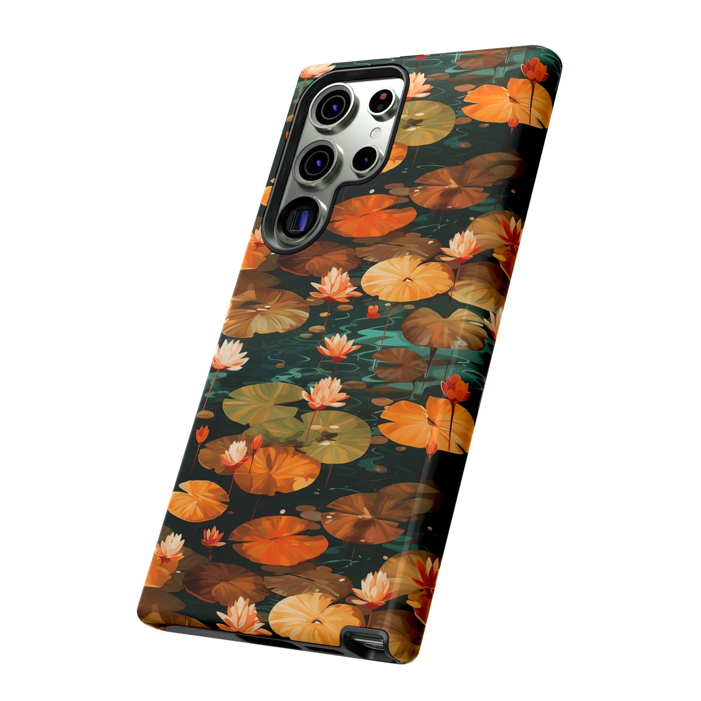 Orange Lotus Whisper: Autumn on the Water - Tough Phone Case