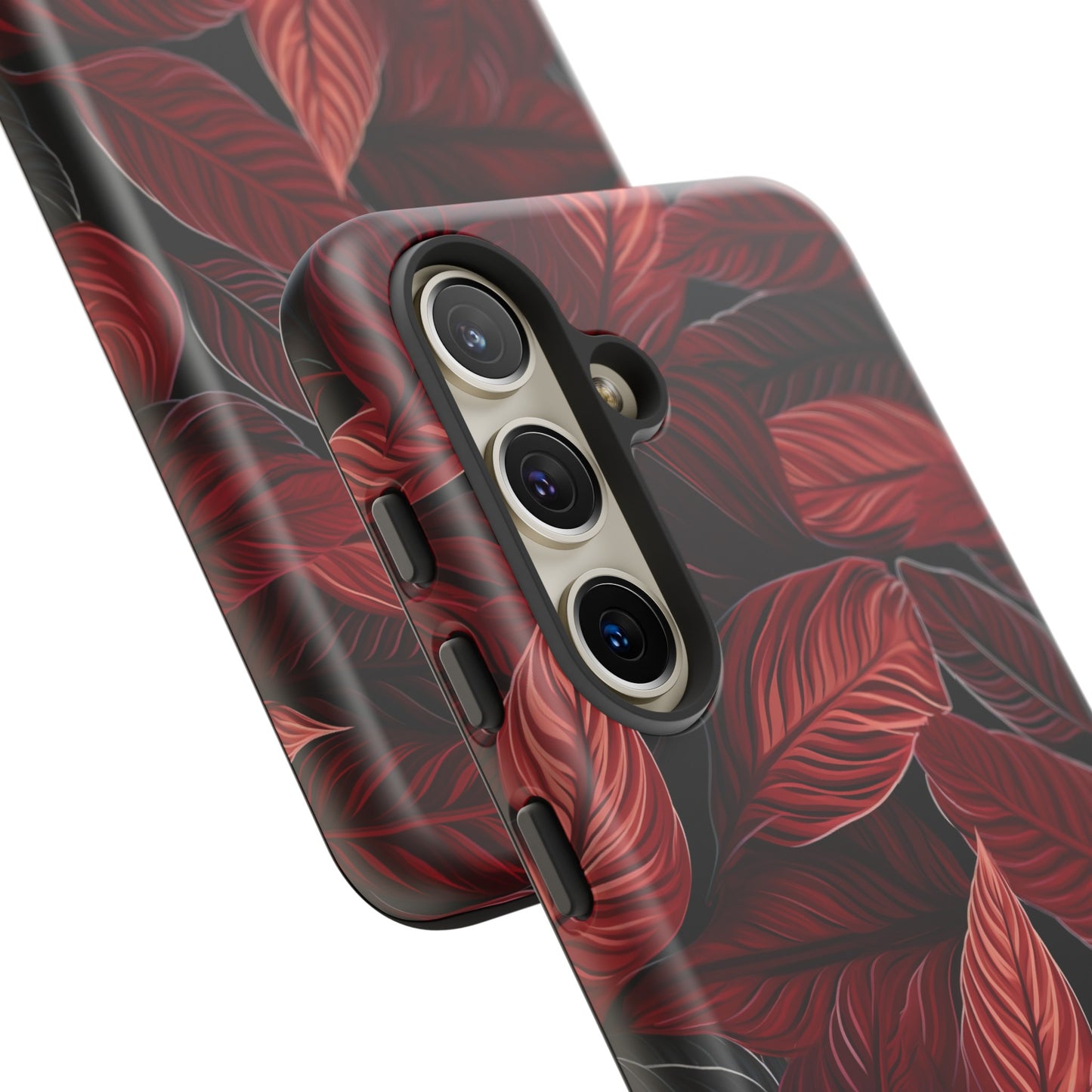 Scarlet Whispers: Lush Autumn Colours in Botanical Bliss - Tough Phone Case