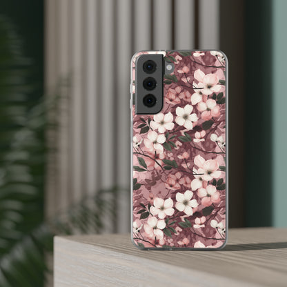 Sparse Dogwood Blossom Phone Case - Elegant Floral Design for Your Smartphone - Flexi Cases Phone Case Pattern Symphony Samsung Galaxy S21  