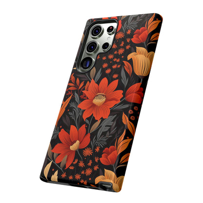 Autumn Blossom Noir: A Dark Floral Canvas Tough Case