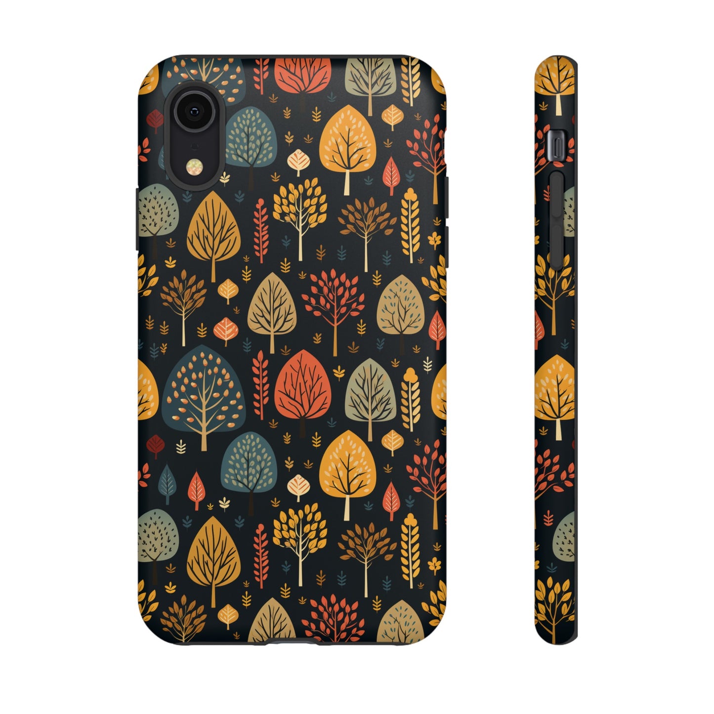 Mid-Century Mosaic: Dappled Leaves and Folk Imagery - Tough Phone Case