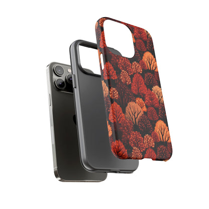 Crimson Forest: Autumn Trees in Vibrant Detail - Tough Phone Case