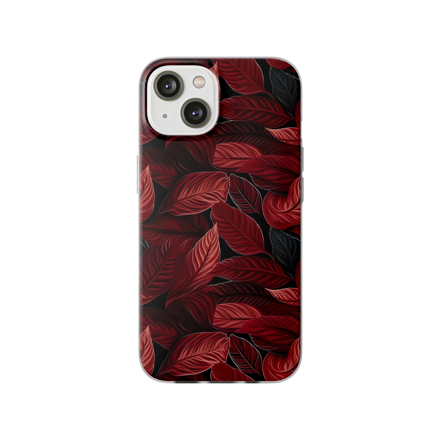 Scarlet Whispers: Lush Autumn Colours in Botanical Bliss - Flexible Phone Case