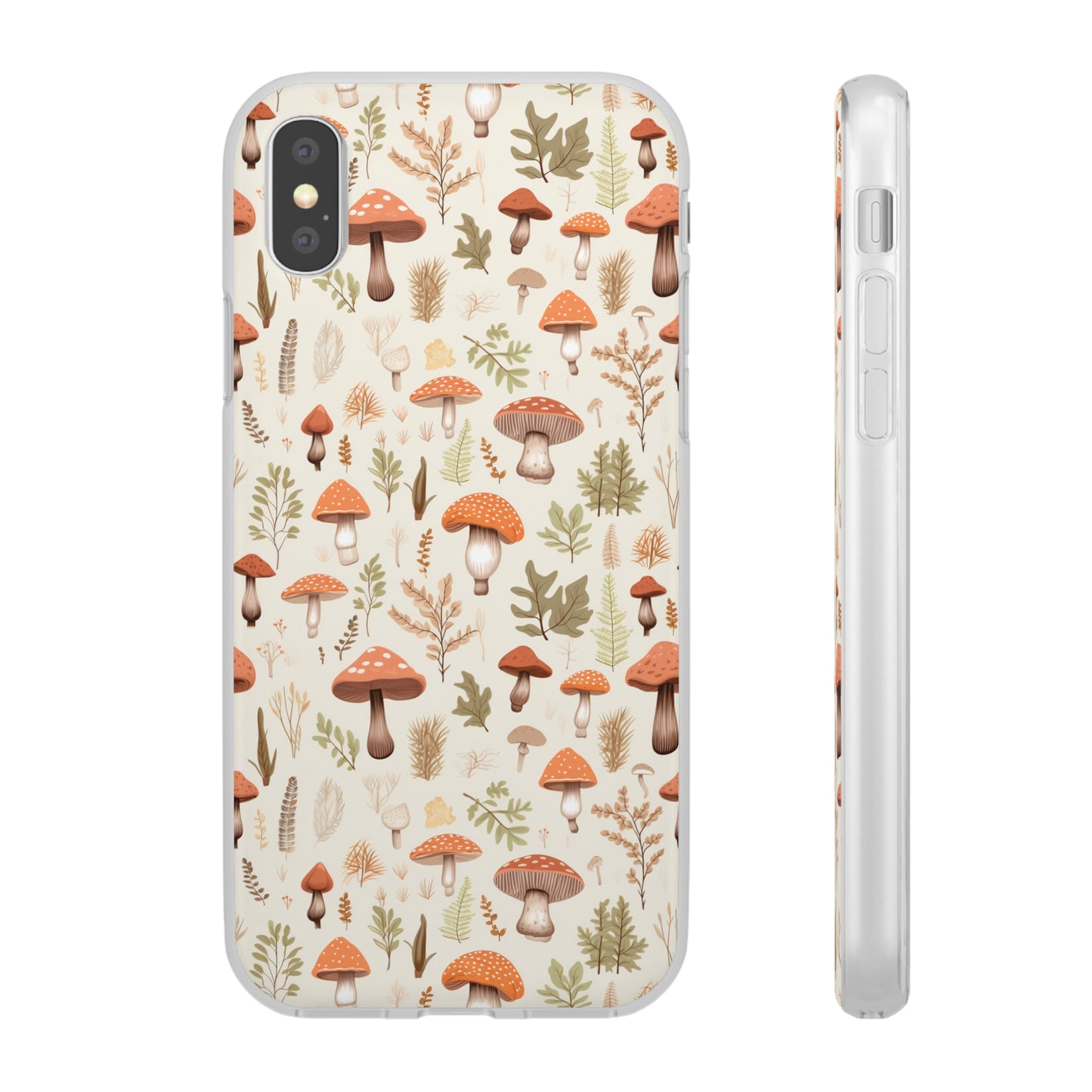 Mushroom Haven - Autumnal Tones Botanical illustration - Flexible Phone Case