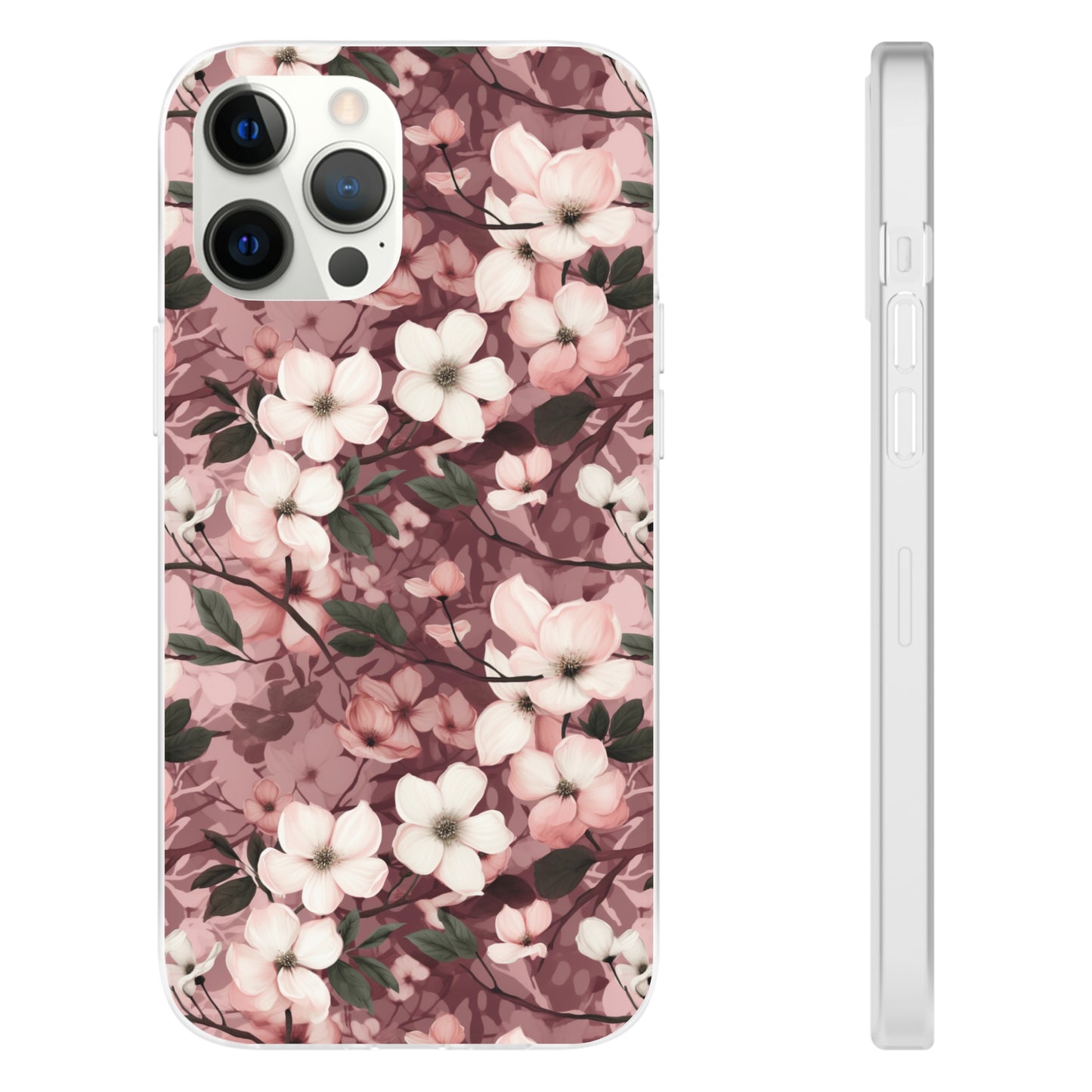 Sparse Dogwood Blossom Phone Case - Elegant Floral Design for Your Smartphone - Flexi Cases Phone Case Pattern Symphony   