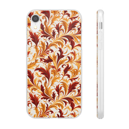 Swirling Autumn: Vortexes of Fall Foliage in Gold and Bronze - Flexible Phone Case