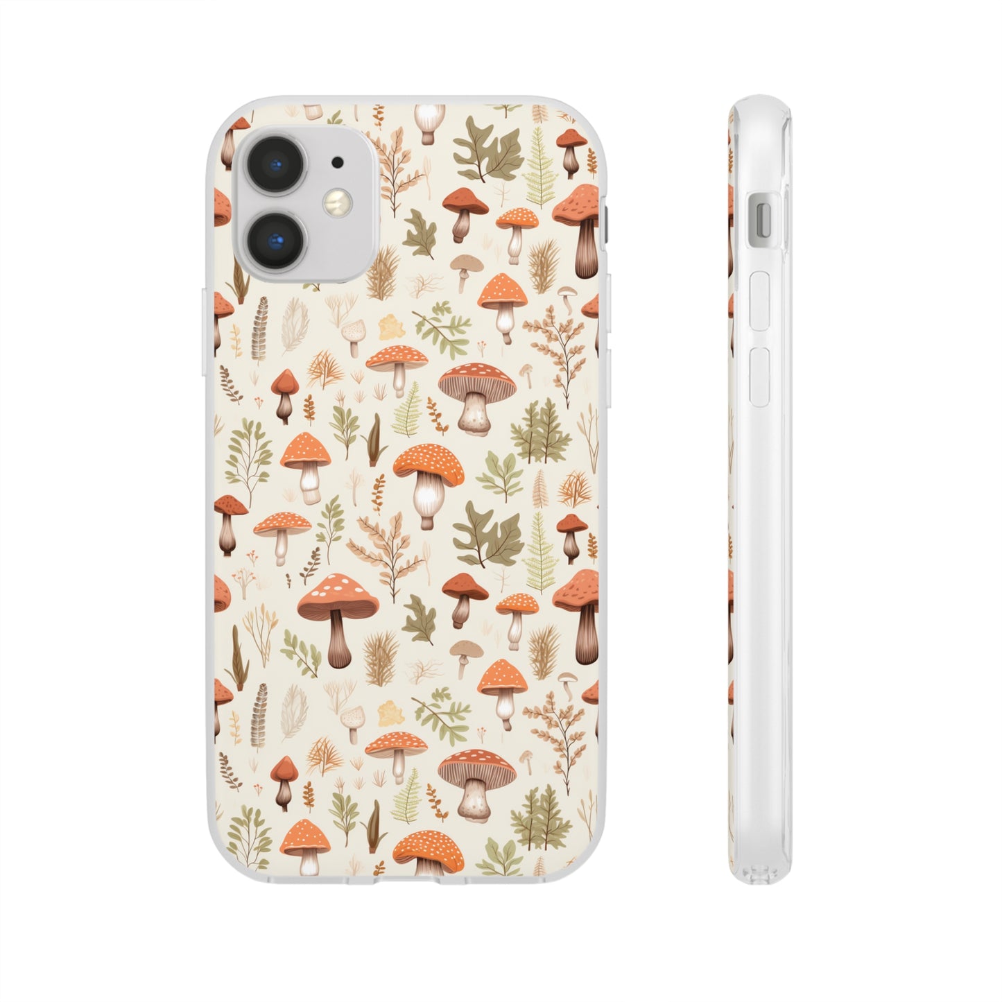 Mushroom Haven - Autumnal Tones Botanical illustration - Flexible Phone Case