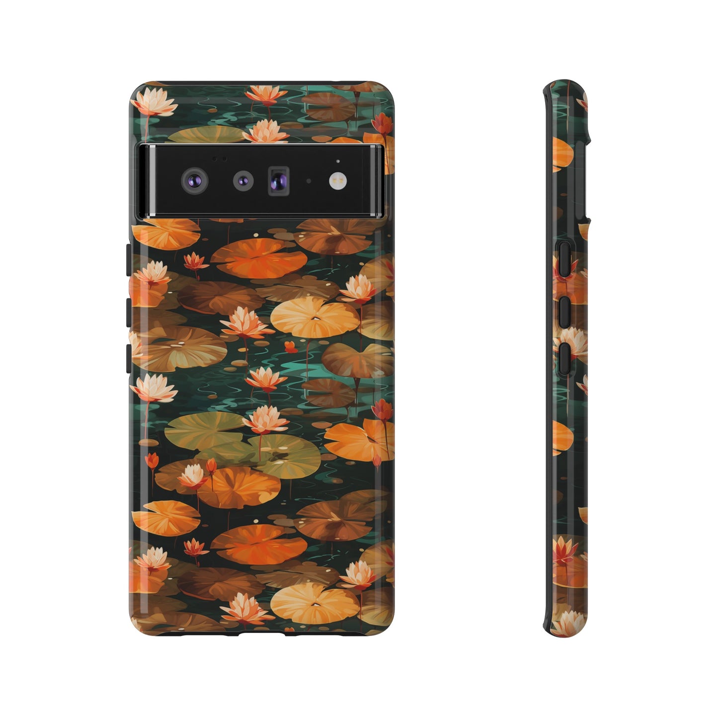 Orange Lotus Whisper: Autumn on the Water - Tough Phone Case