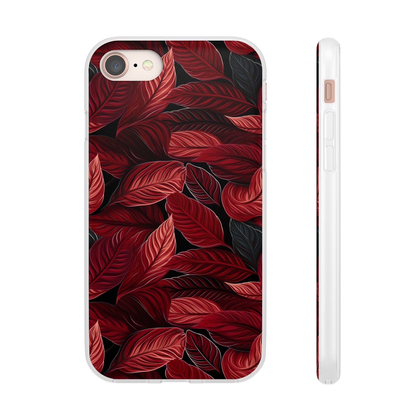 Scarlet Whispers: Lush Autumn Colours in Botanical Bliss - Flexible Phone Case