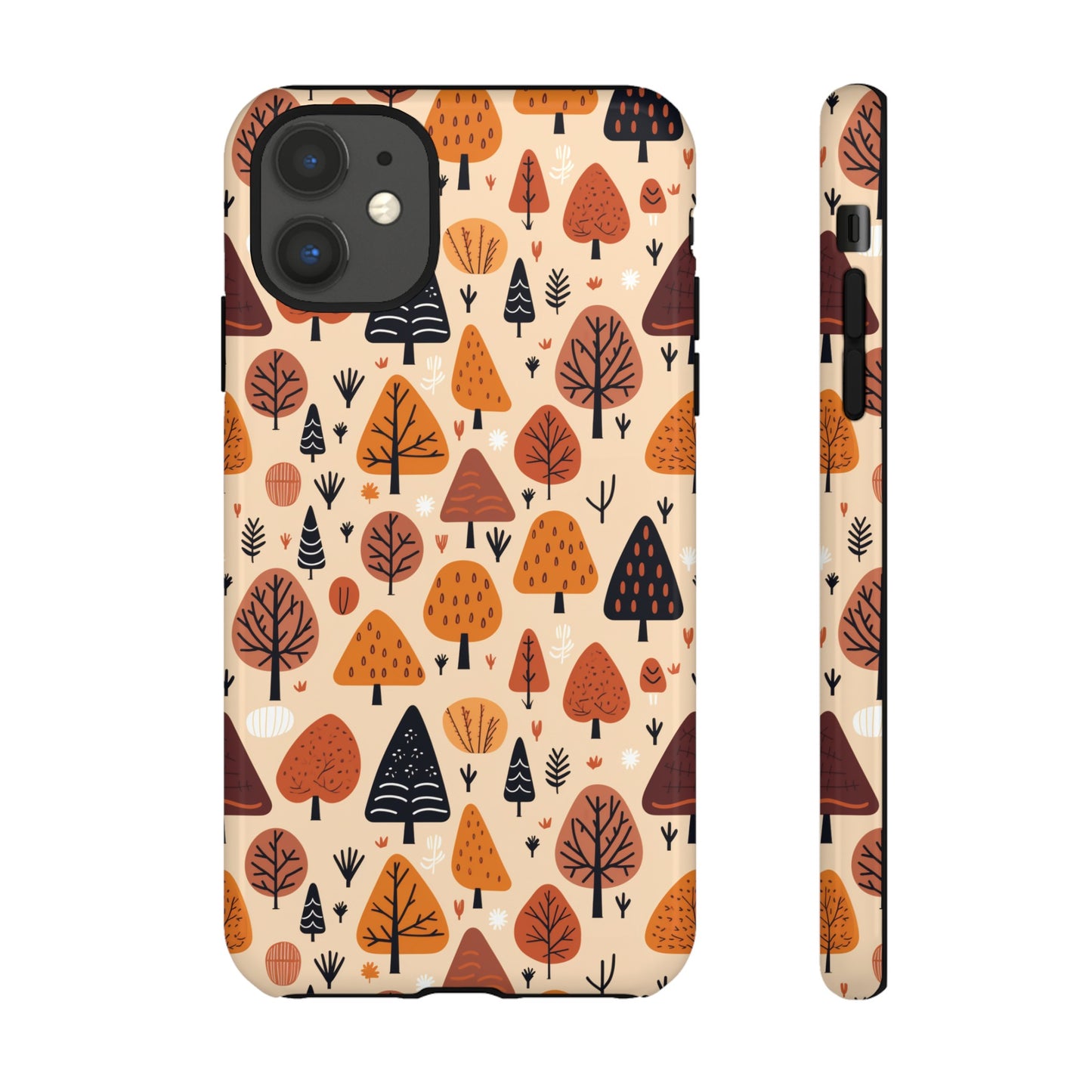 Terracotta Tree Tapestry: A Playful Autumn Mosaic - Tough Phone Case