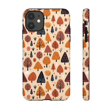 Terracotta Tree Tapestry: A Playful Autumn Mosaic - Tough Phone Case