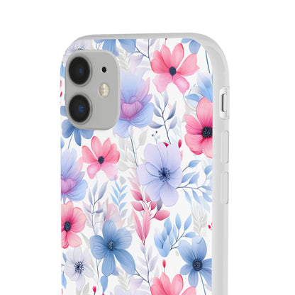 Floral Whispers - Soft Hues of Violets, Pinks, and Blues - Flexi Phone Case Phone Case Pattern Symphony   