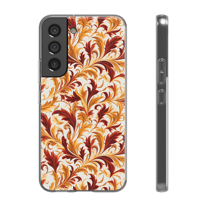 Swirling Autumn: Vortexes of Fall Foliage in Gold and Bronze - Flexible Phone Case