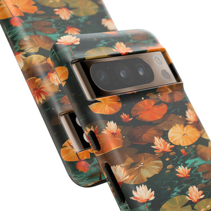 Orange Lotus Whisper: Autumn on the Water - Tough Phone Case