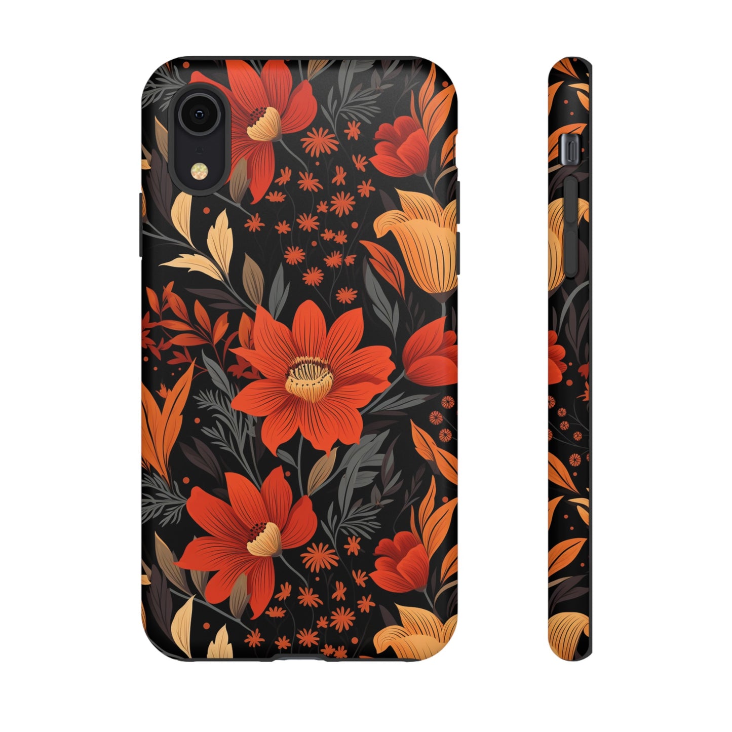 Autumn Blossom Noir: A Dark Floral Canvas Tough Case