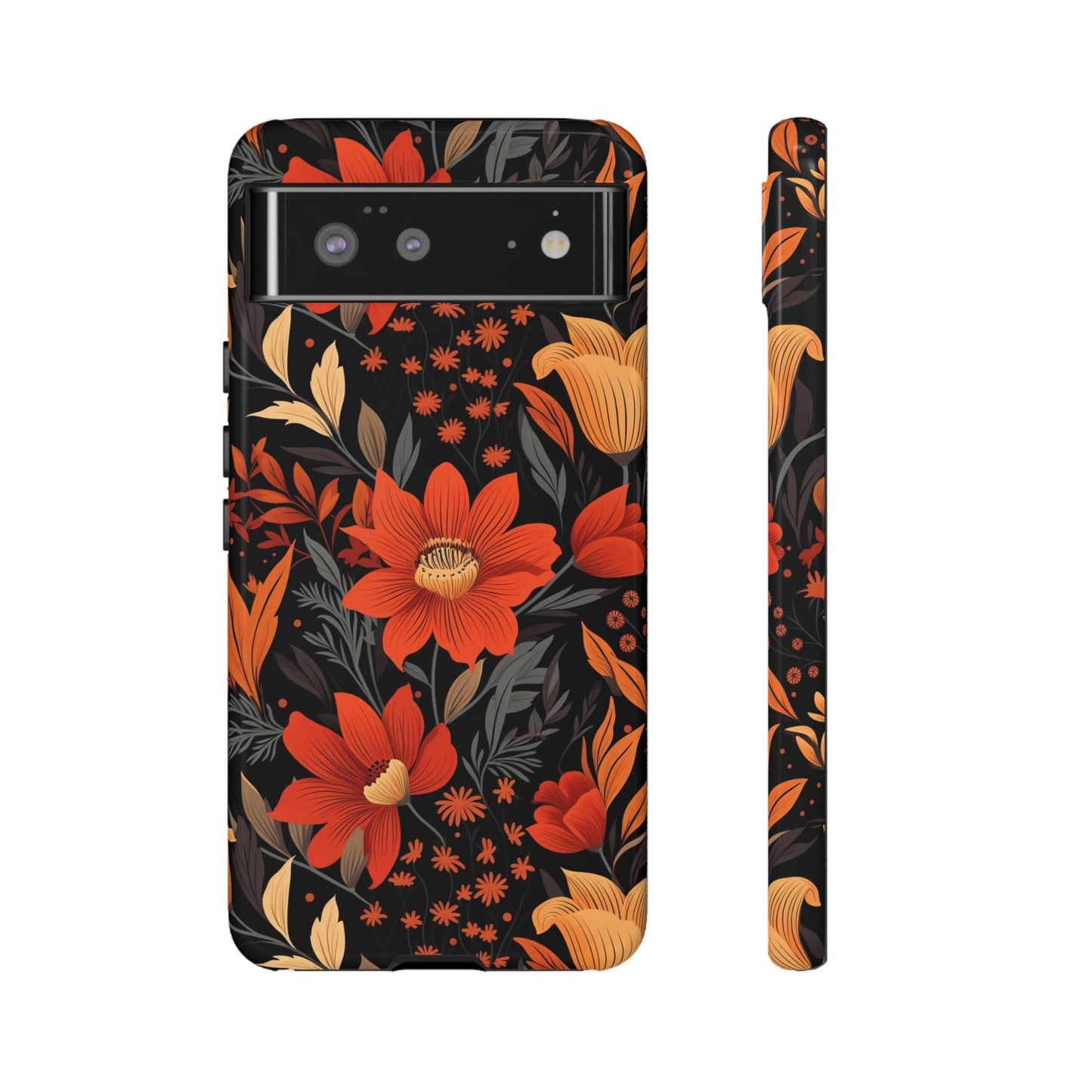 Autumn Blossom Noir: A Dark Floral Canvas Tough Case