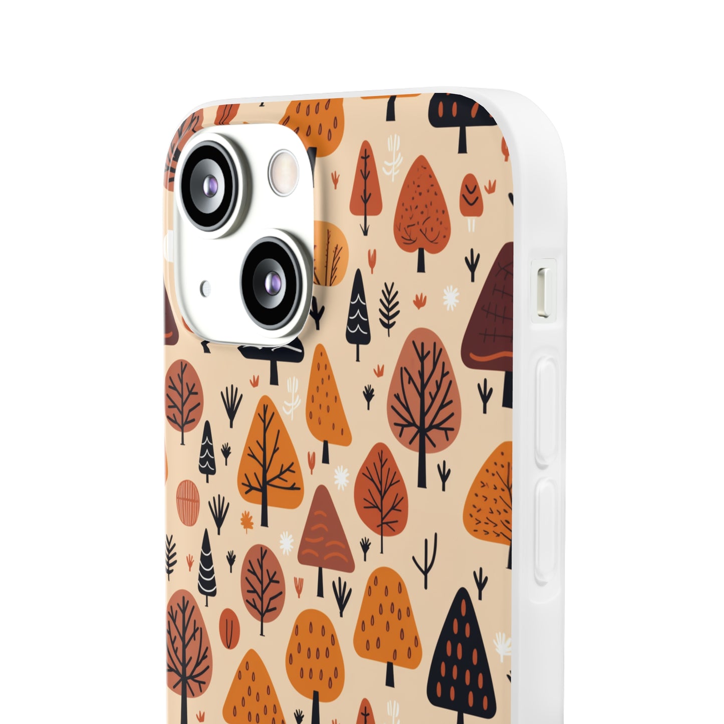 Terracotta Tree Tapestry: A Playful Autumn Mosaic - Flexible Phone Case