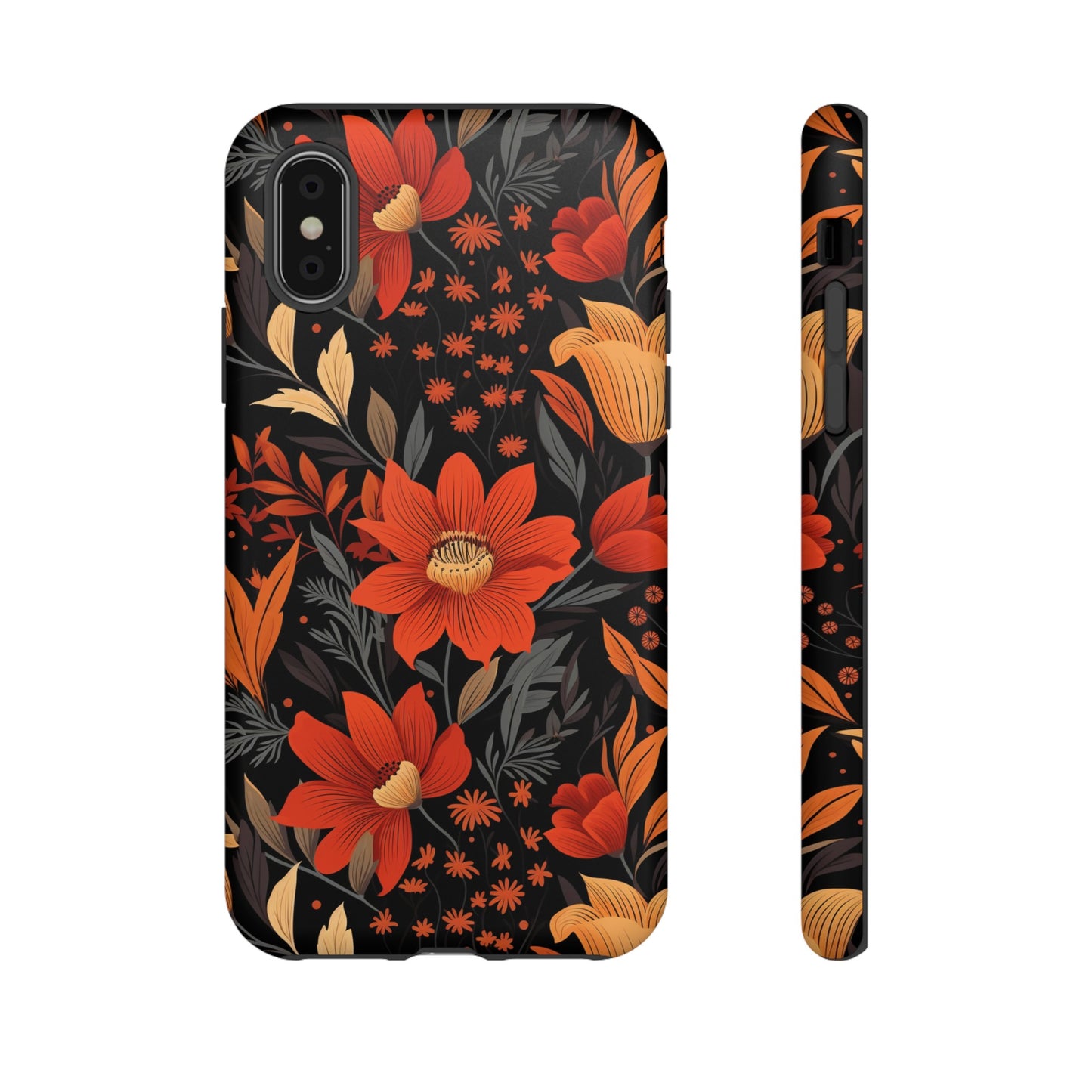 Autumn Blossom Noir: A Dark Floral Canvas Tough Case