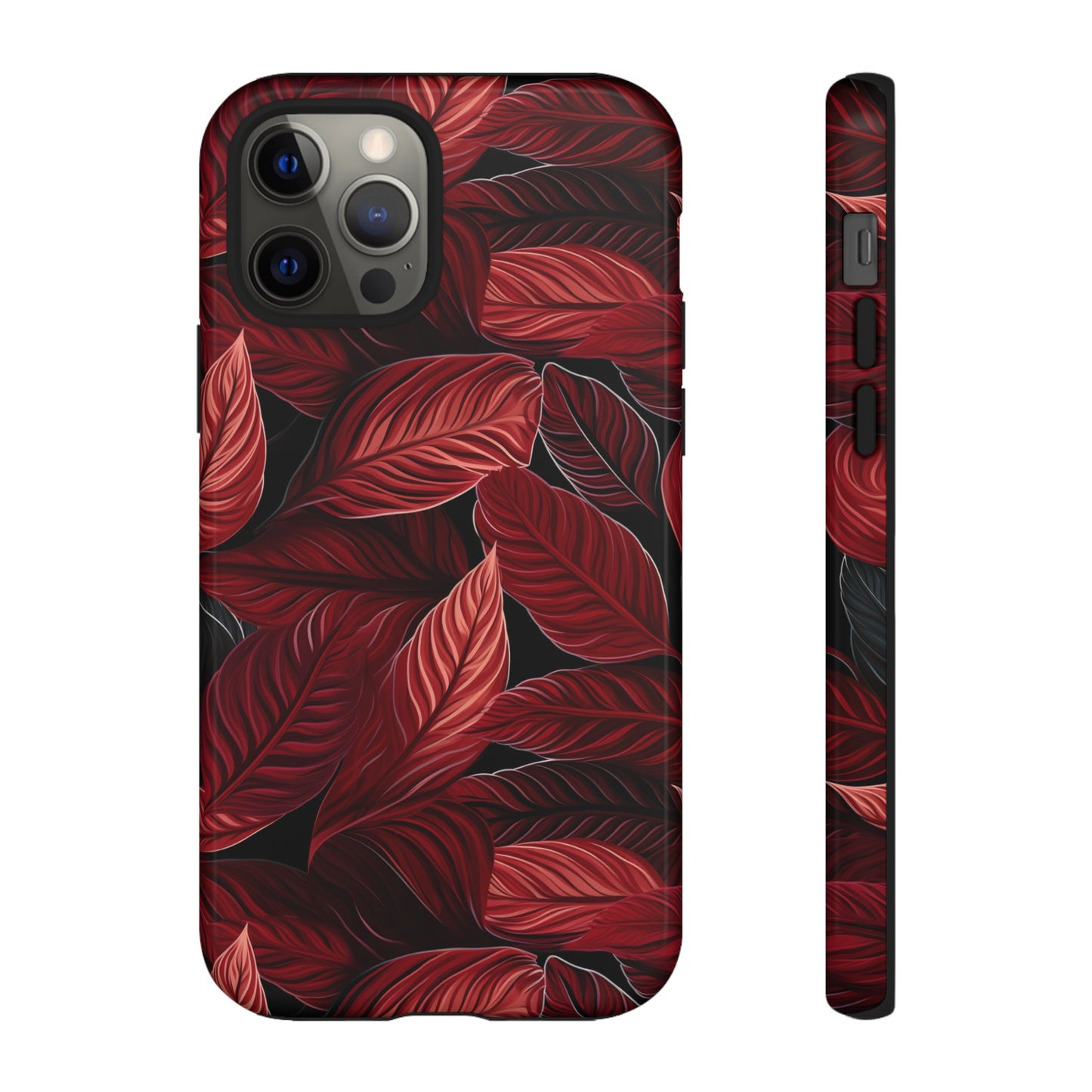 Scarlet Whispers: Lush Autumn Colours in Botanical Bliss - Tough Phone Case