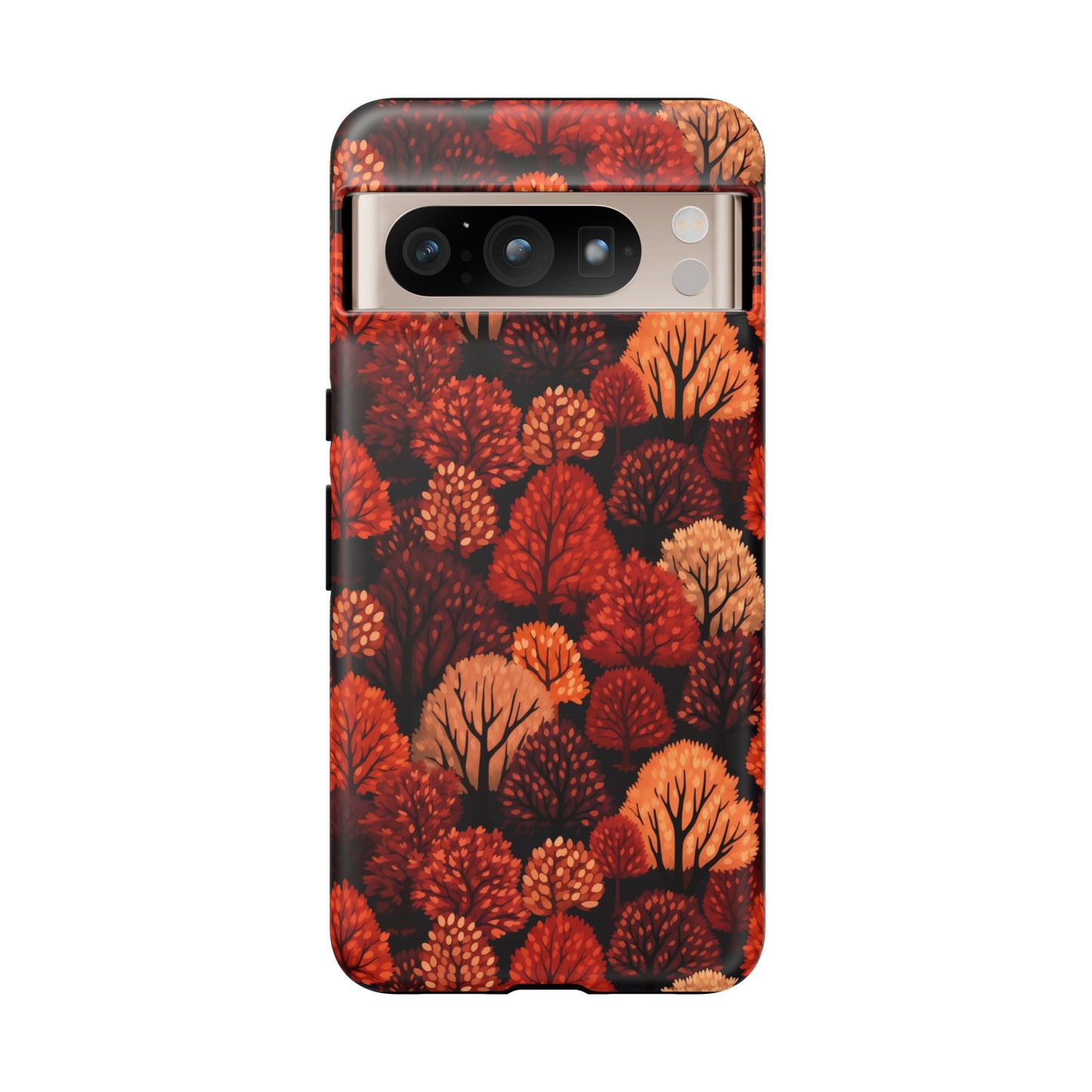 Crimson Forest: Autumn Trees in Vibrant Detail - Tough Phone Case