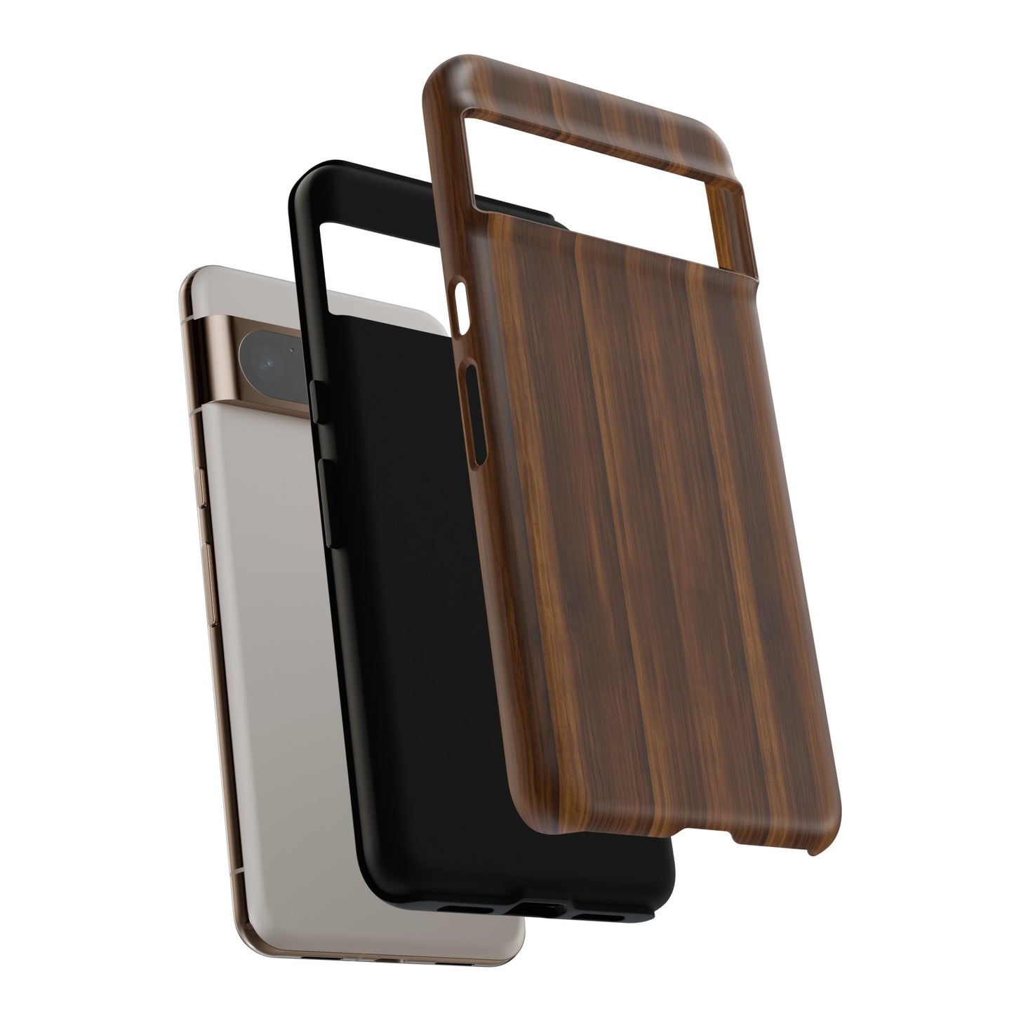 Luxurious Faux Dark Walnut Essence Phone Case - Rich and Refined Natural Wood Design - Tough Cases