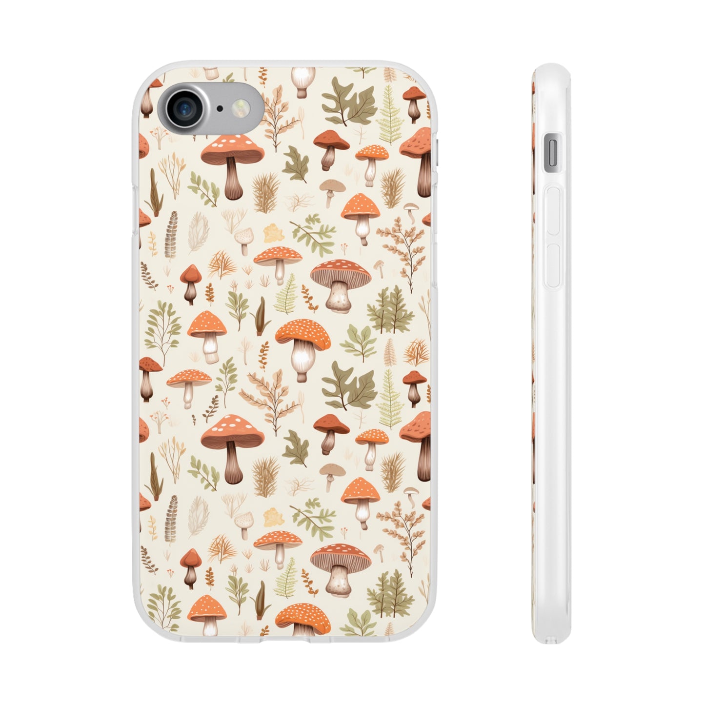 Mushroom Haven - Autumnal Tones Botanical illustration - Flexible Phone Case