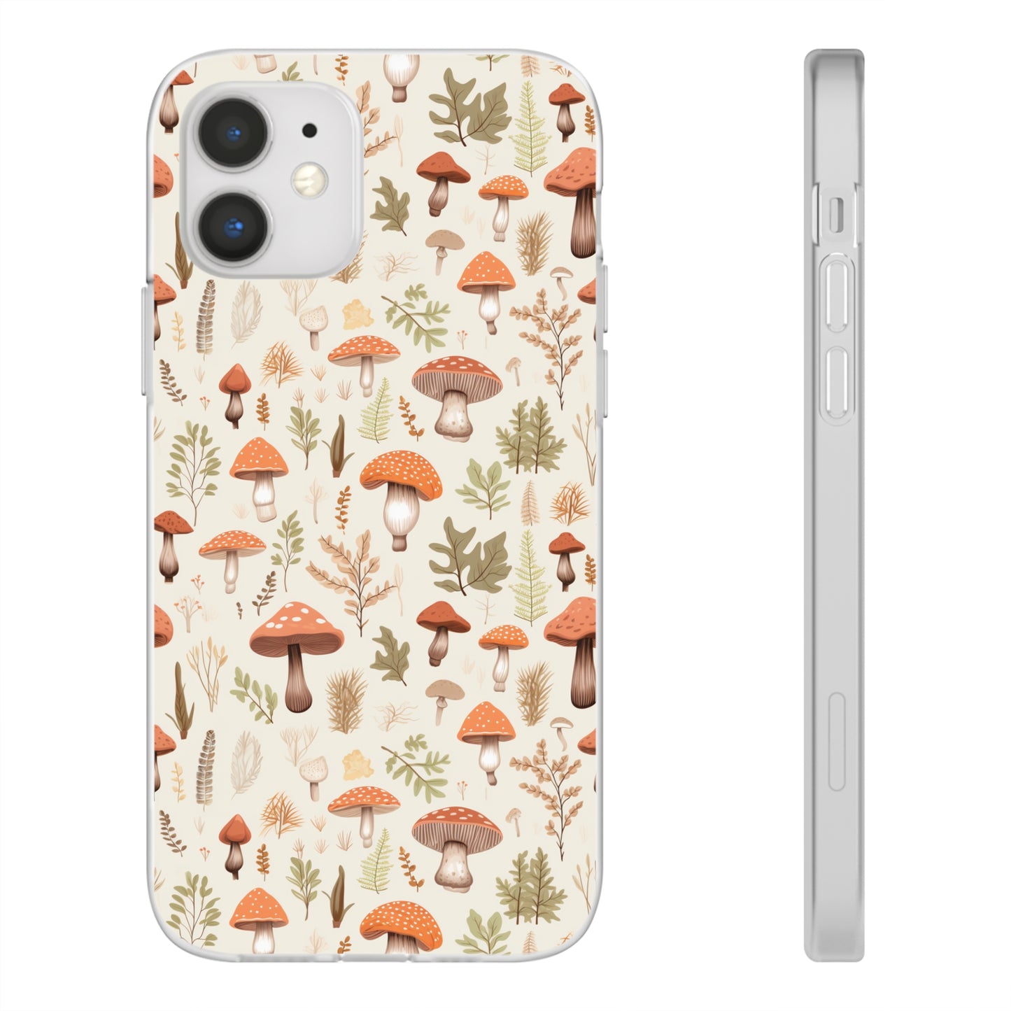 Mushroom Haven - Autumnal Tones Botanical illustration - Flexible Phone Case